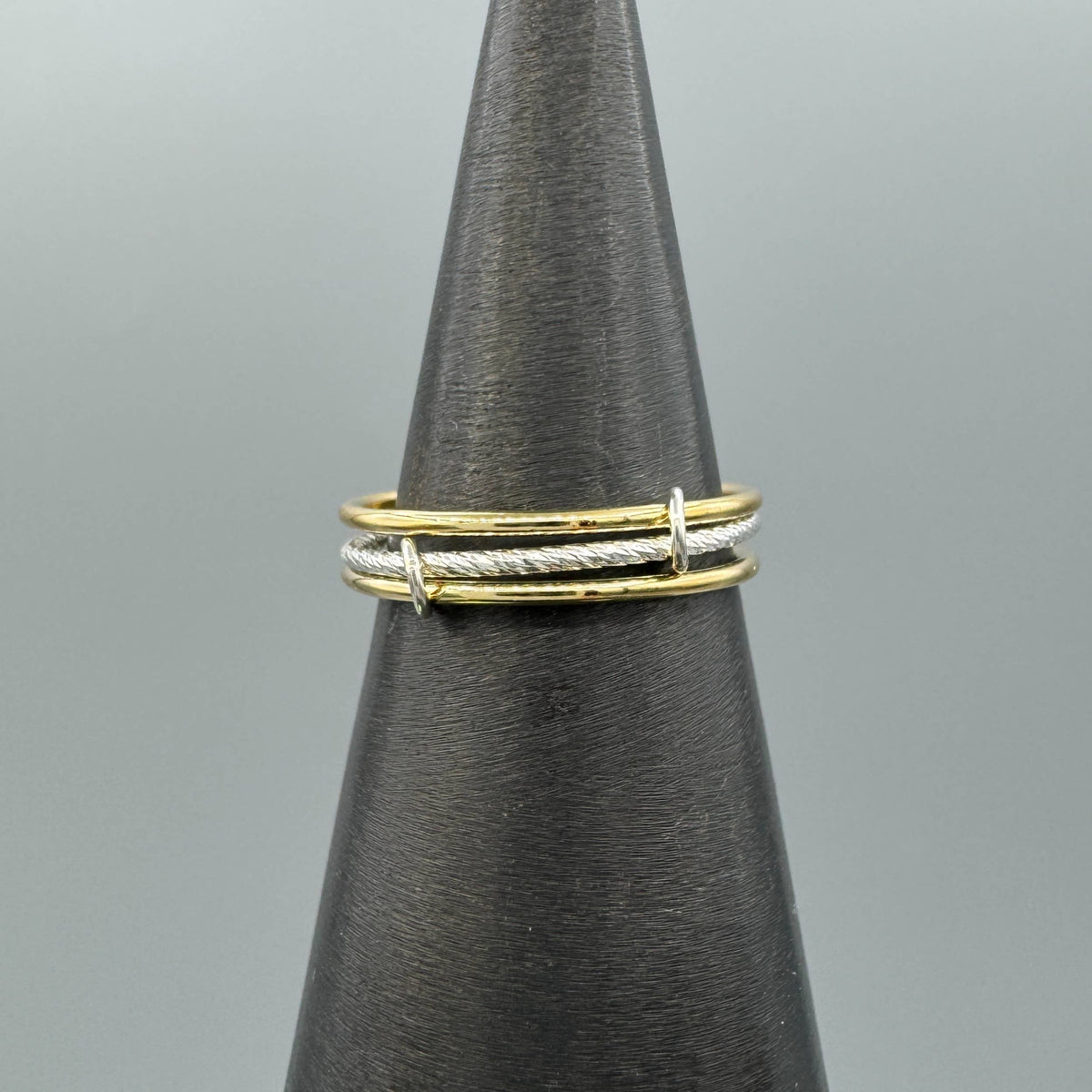 Two Tone Linked Sparkle Stacking Rings