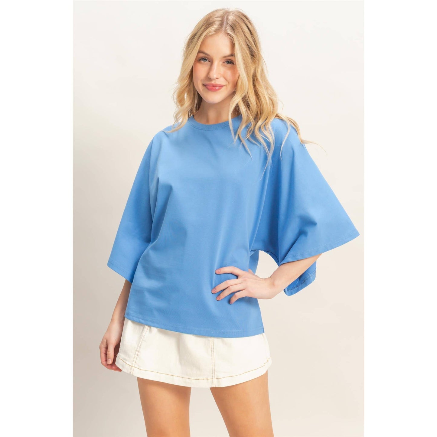 Crew Neck 3/4 Sleeve Top