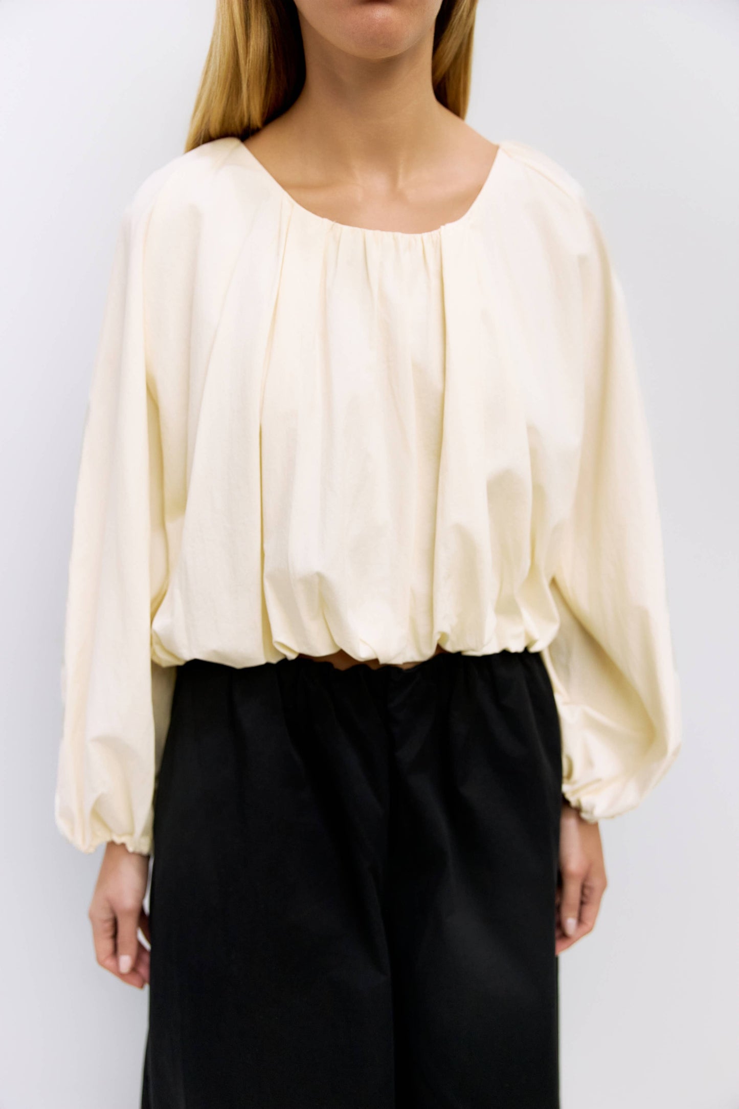 The Jenna Top | Long Sleeve Bubble Blouse