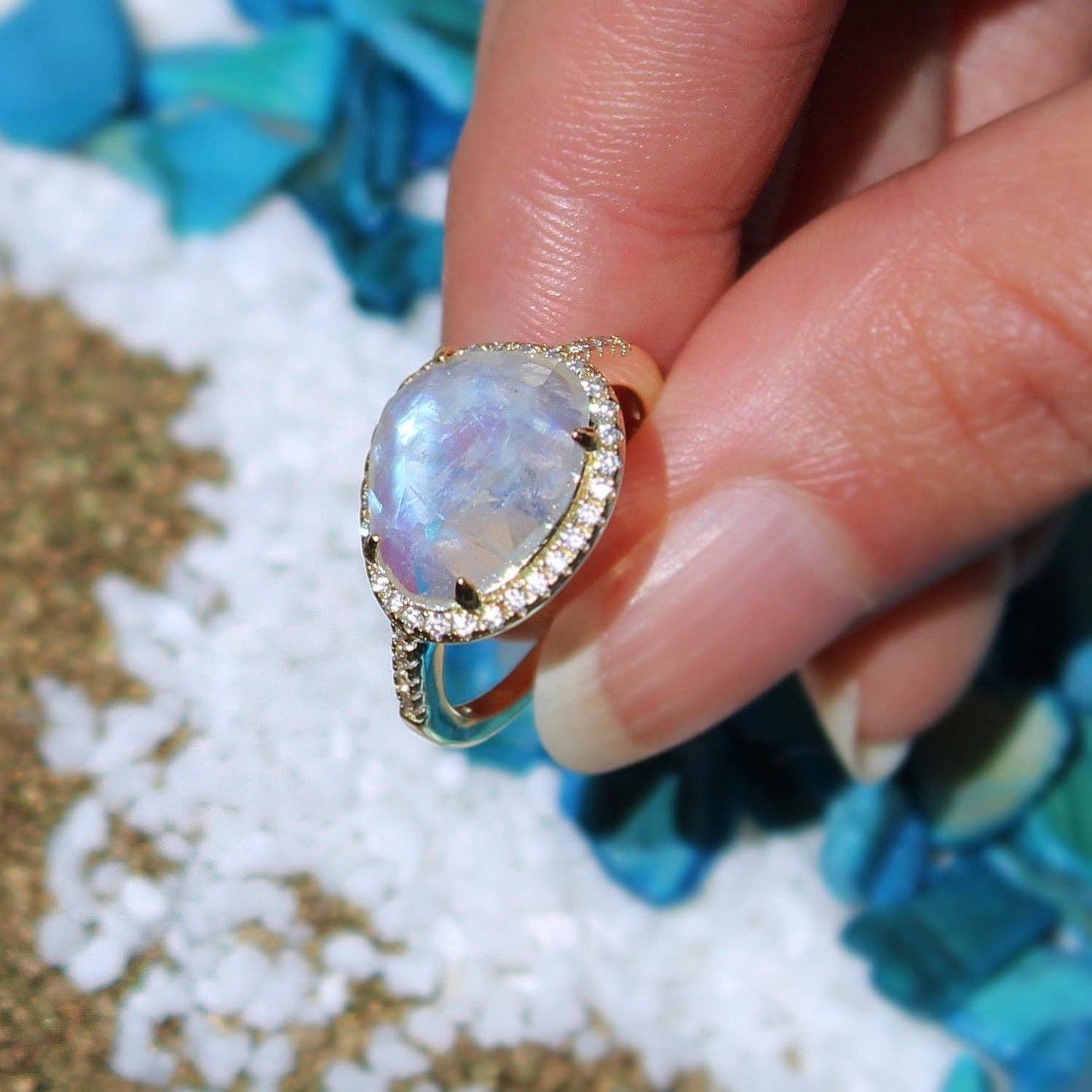 Skye Moonstone Ring - 14k Gold Vermeil