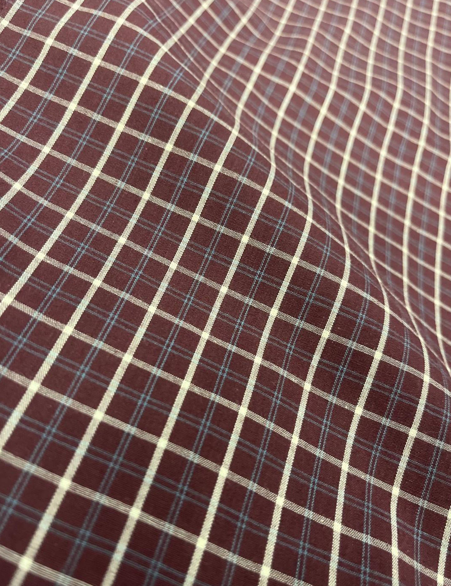 Checkered Boxy Fit Shirt (Burgundy)