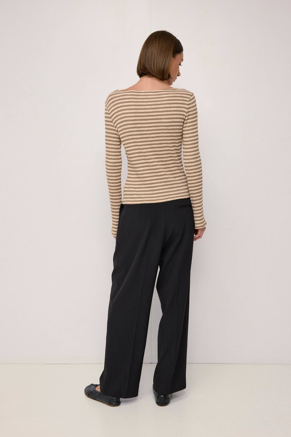 The Madi Top | Wide Neck Ribbed Stripe LS Top
