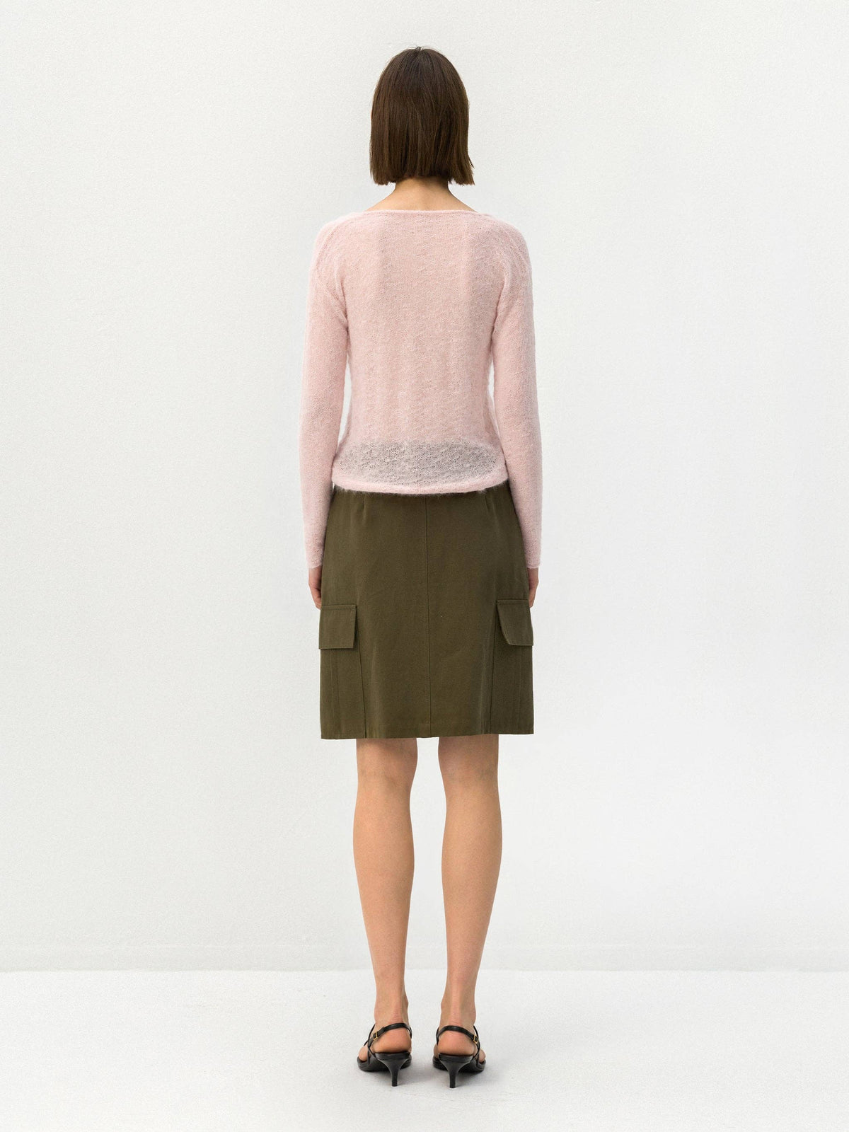 CUBIC Mohair Wool V-Neck Knit Top