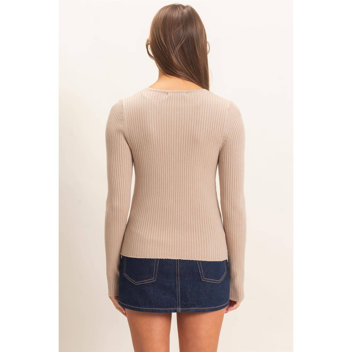 Ribbed Button Front Cardigan