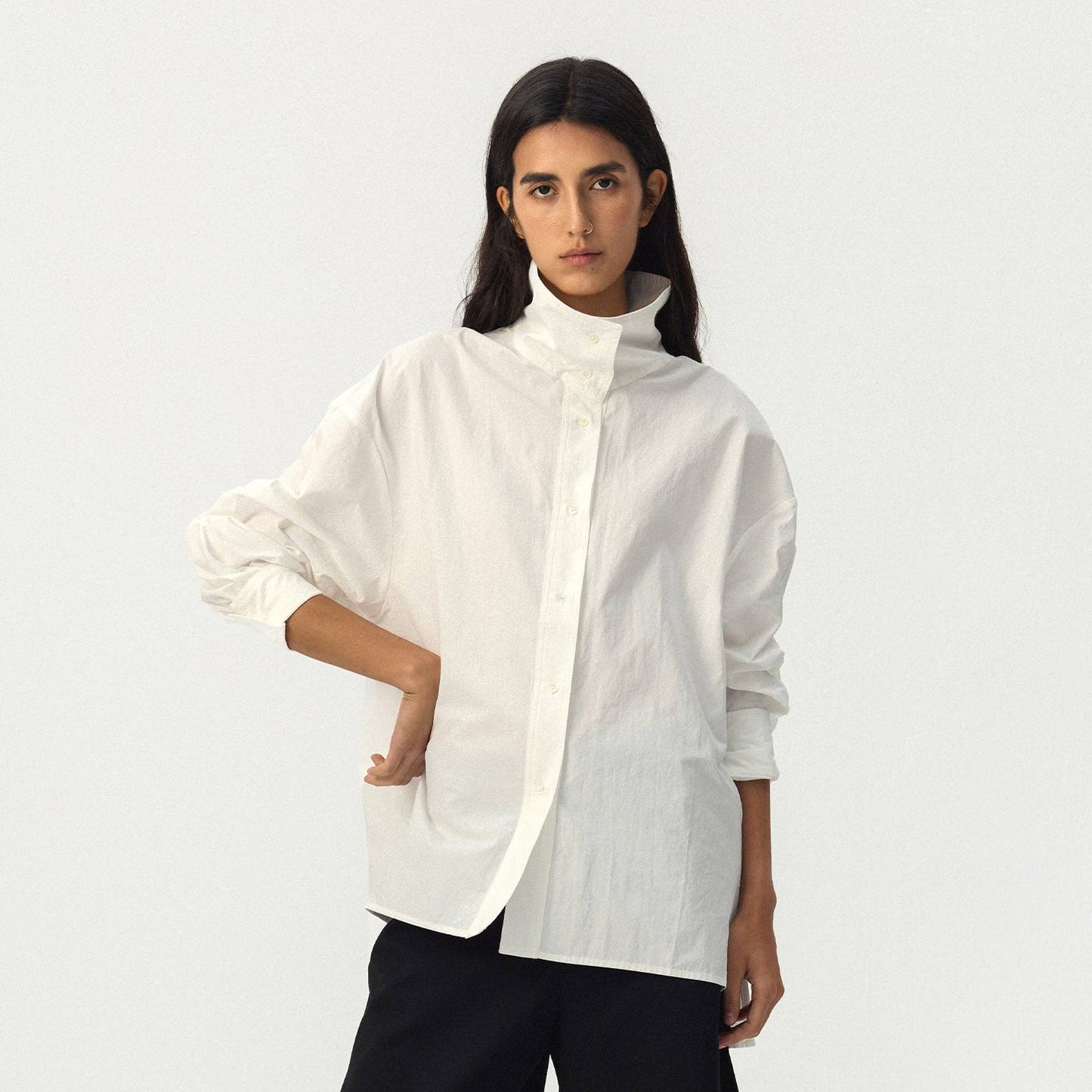 CUBIC Stand Collar Cotton Shirt