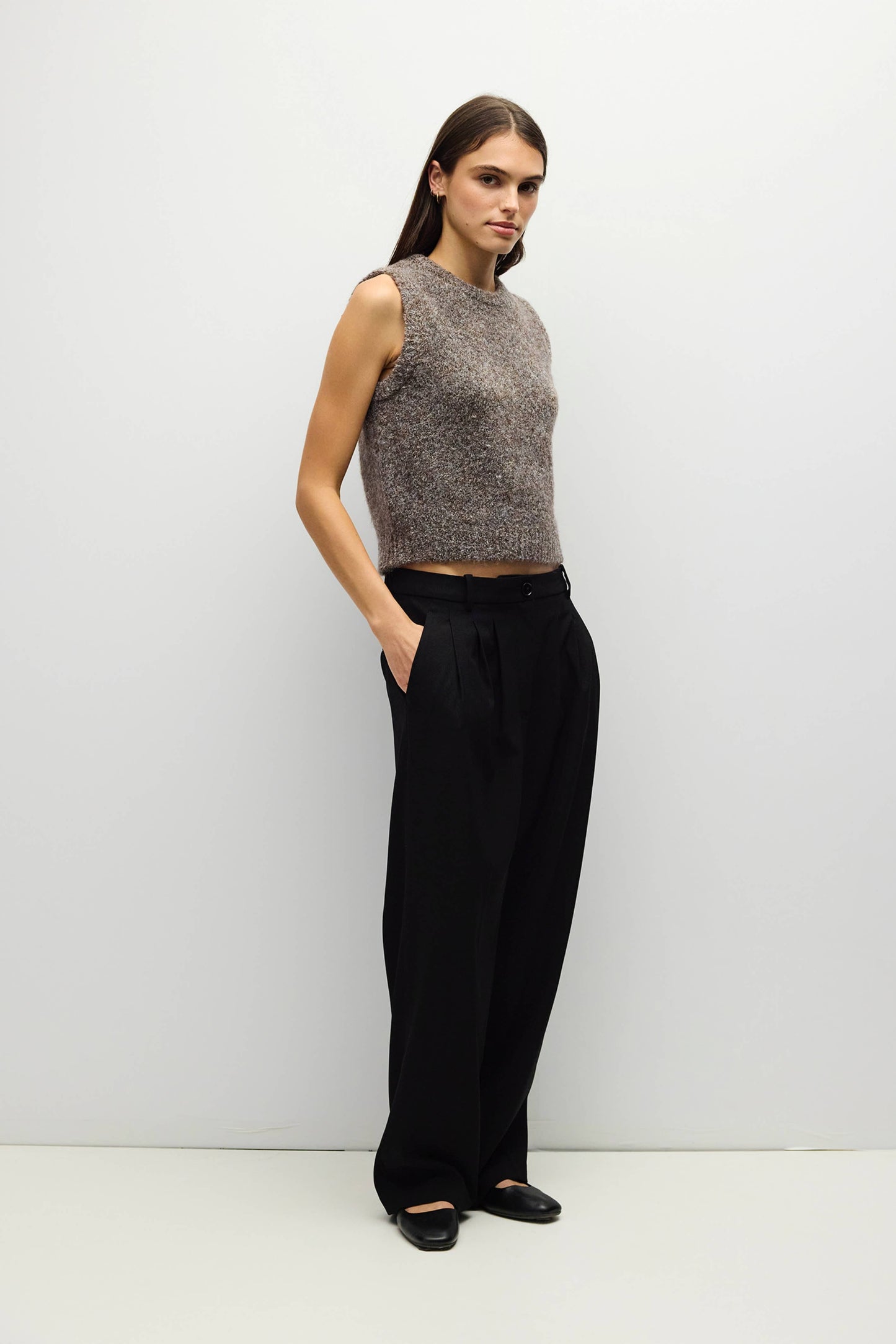 The Skyla Top | Boucle Knit Sweater Vest