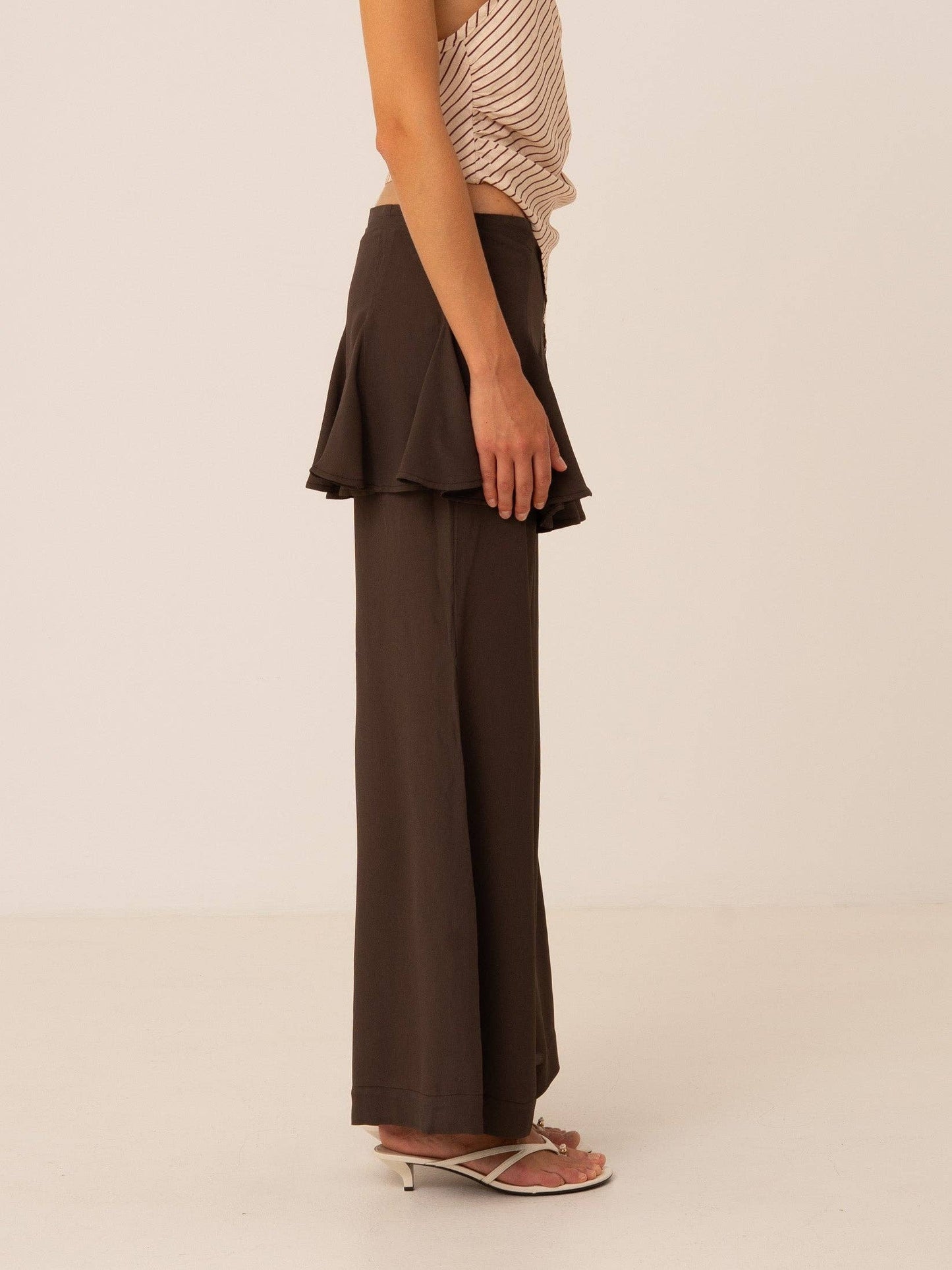 Pisco Flared Pants With Wrapped Skirt Details