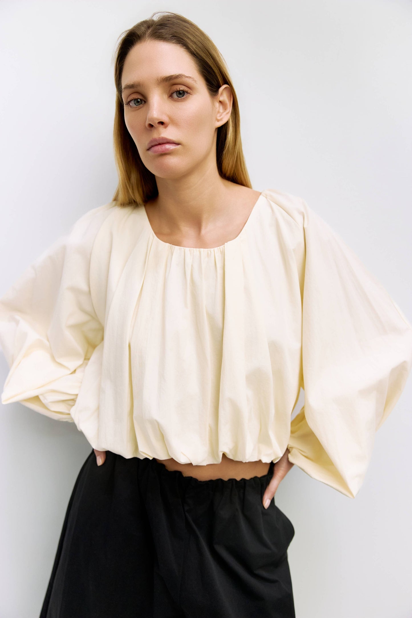 The Jenna Top | Long Sleeve Bubble Blouse