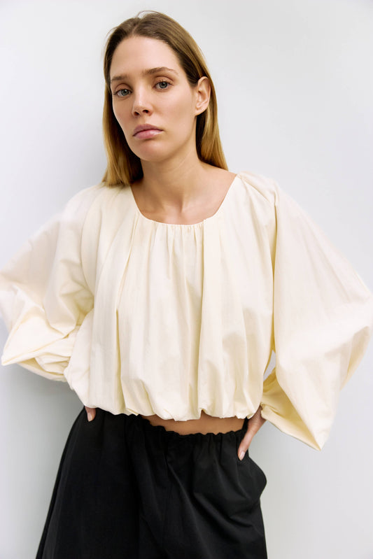 The Jenna Top | Long Sleeve Bubble Blouse