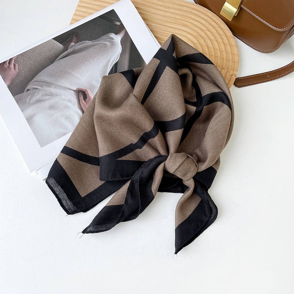 Splicing Print Vintage Square Silk Scarf MK2BLW6W6NSI125