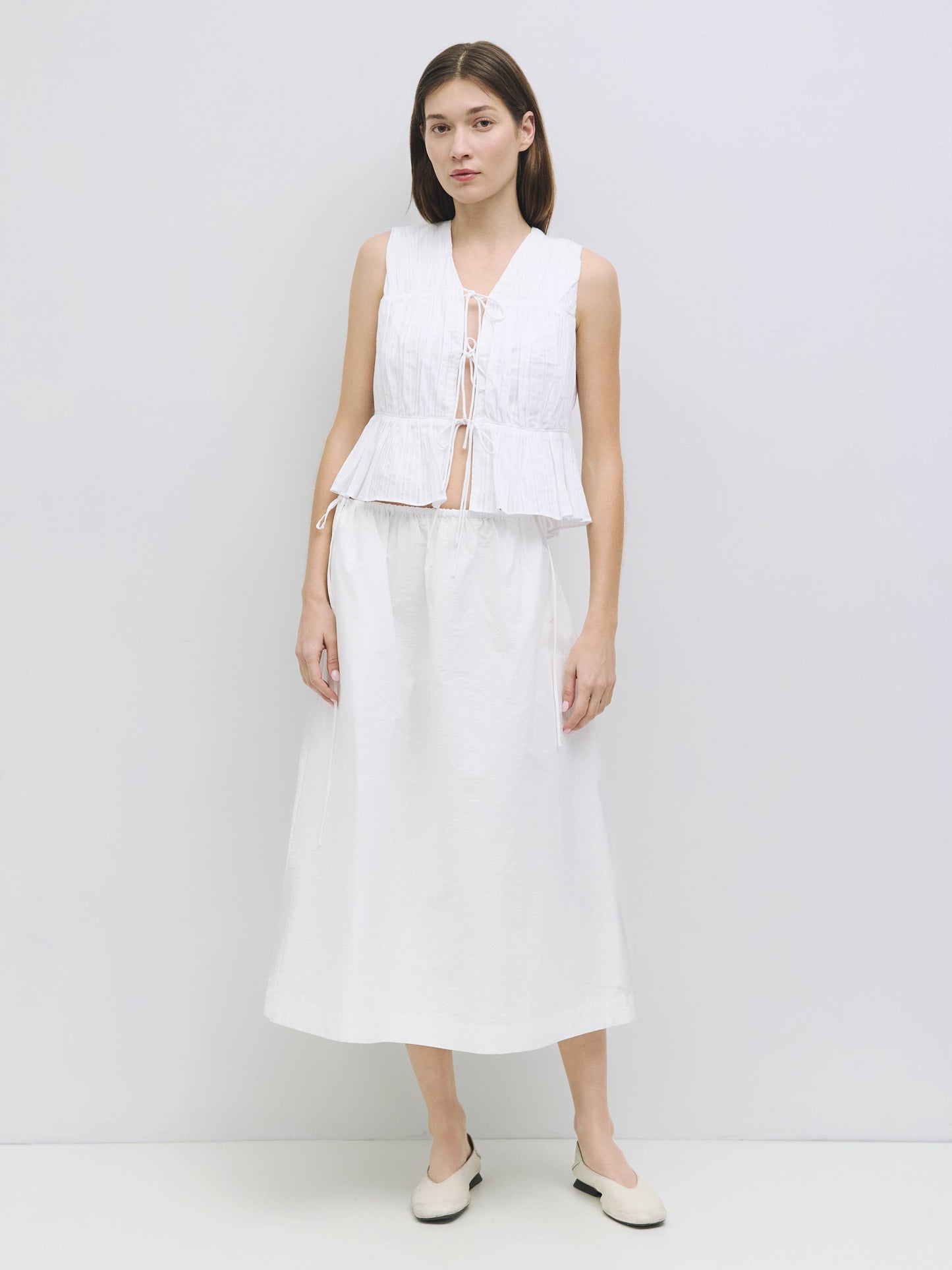 The Dunst Top | Ruche Tie-Front Top