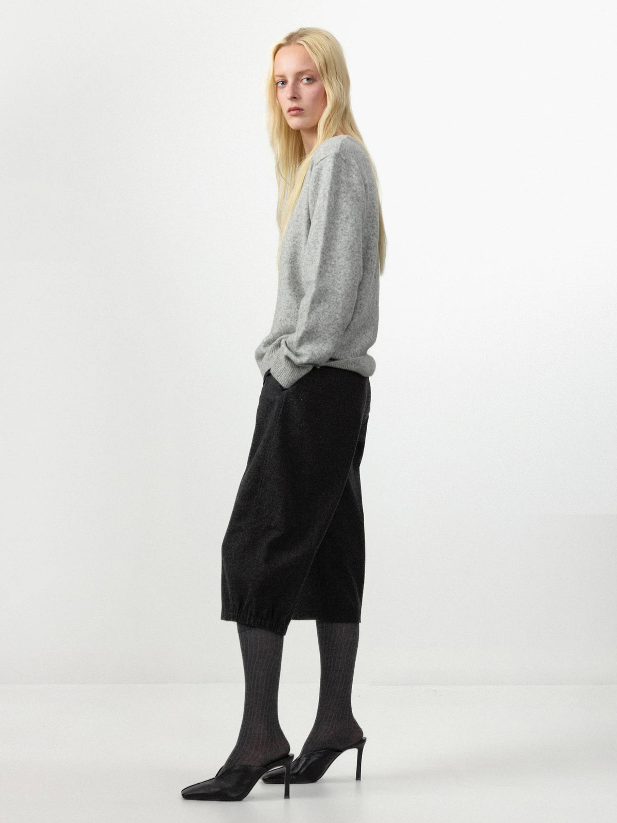 CUBIC Relaxed V‑Neck Knit Sweater
