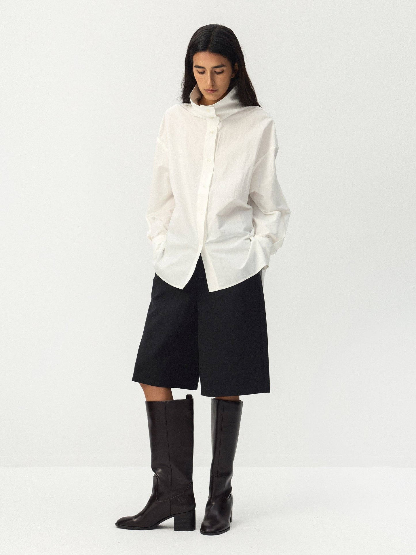 CUBIC Stand Collar Cotton Shirt