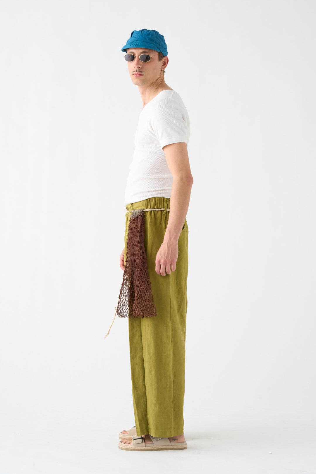Pistachio wide-leg trousers