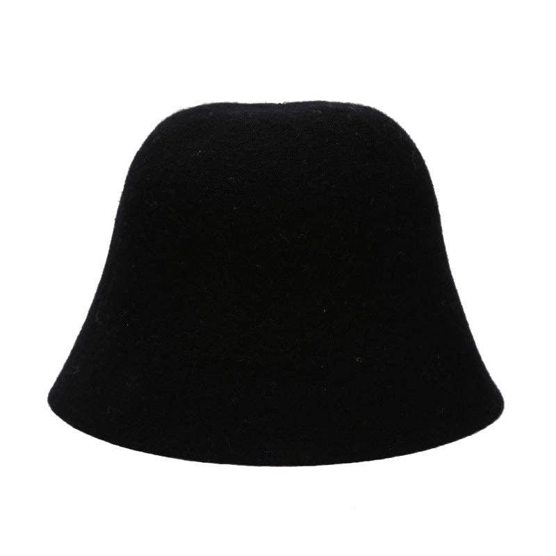 Minimalist Solid Color Wool Bucket Hat 6W6HAT673