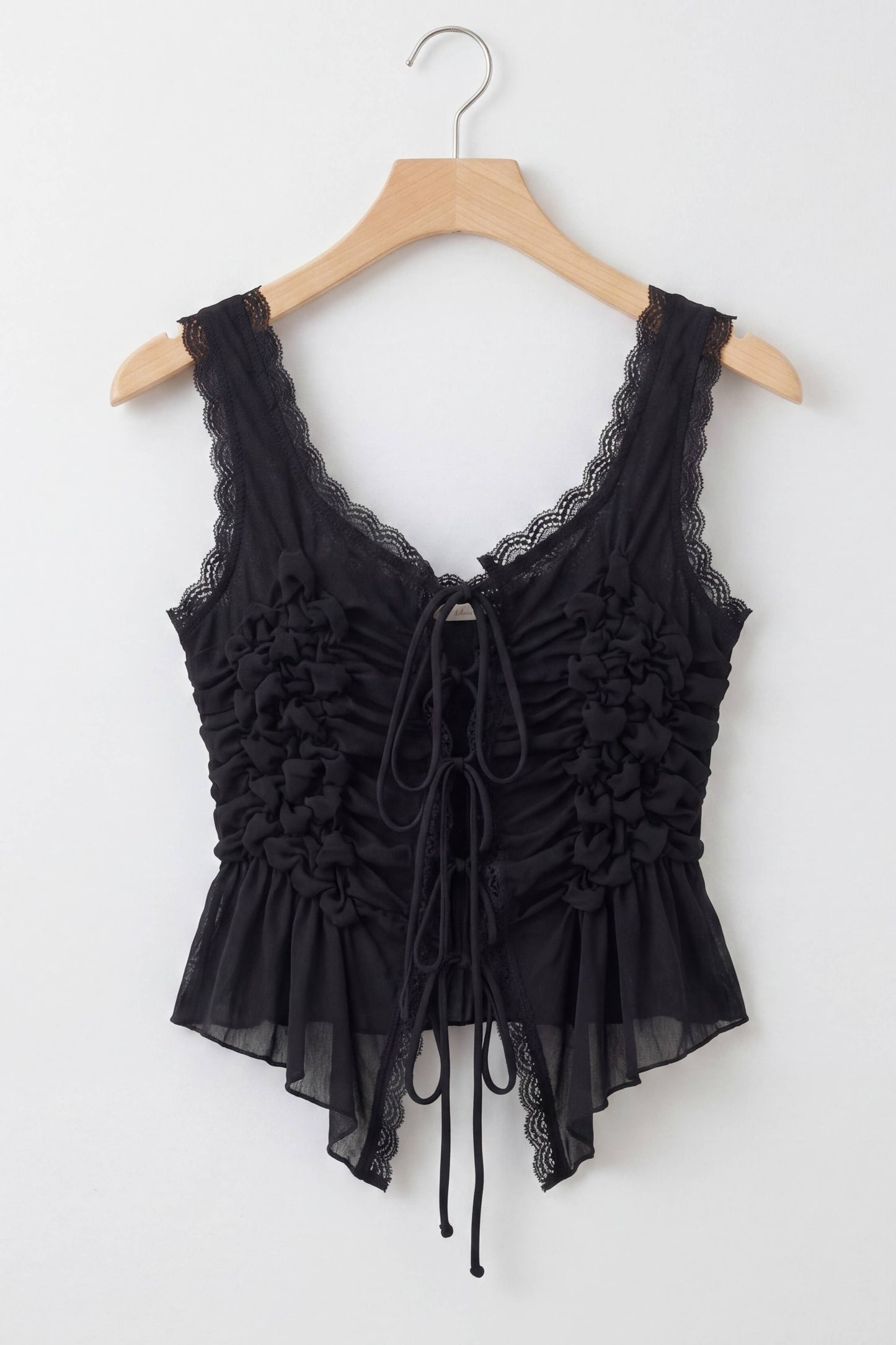 Sleeveless Front Tie Ruched Top