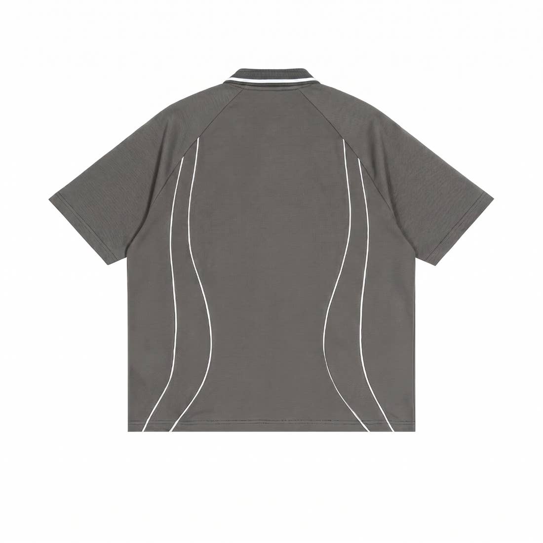 Men's Street Boxy Contrast Piping Short Sleeve Cotton Polo