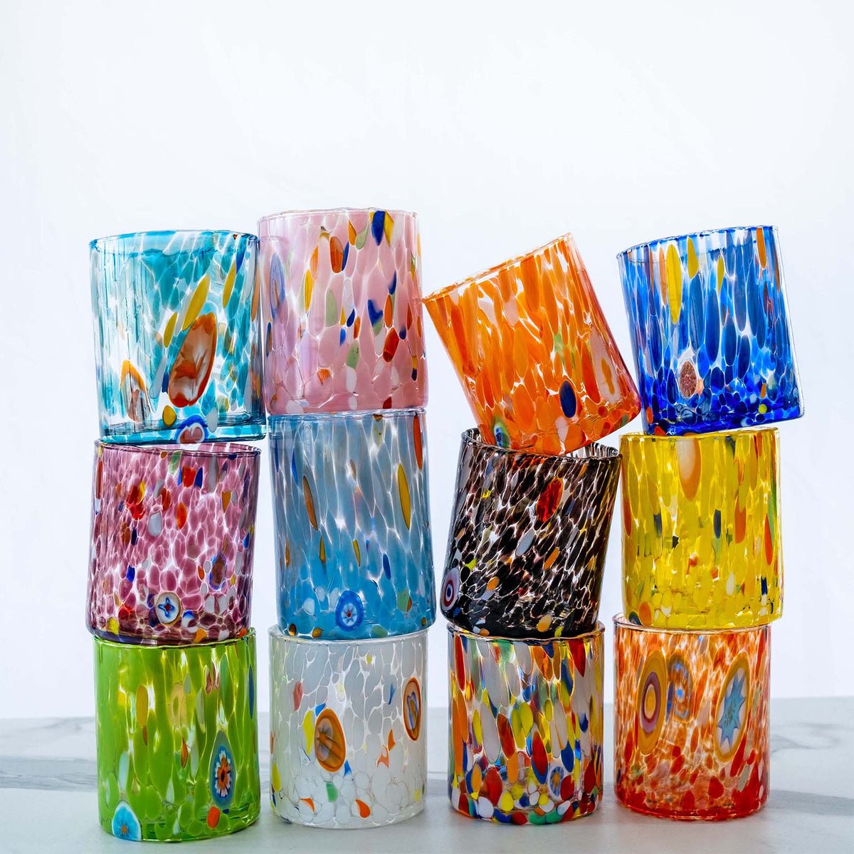 B1 Mixed glasses in Murano blown glass 300 ml