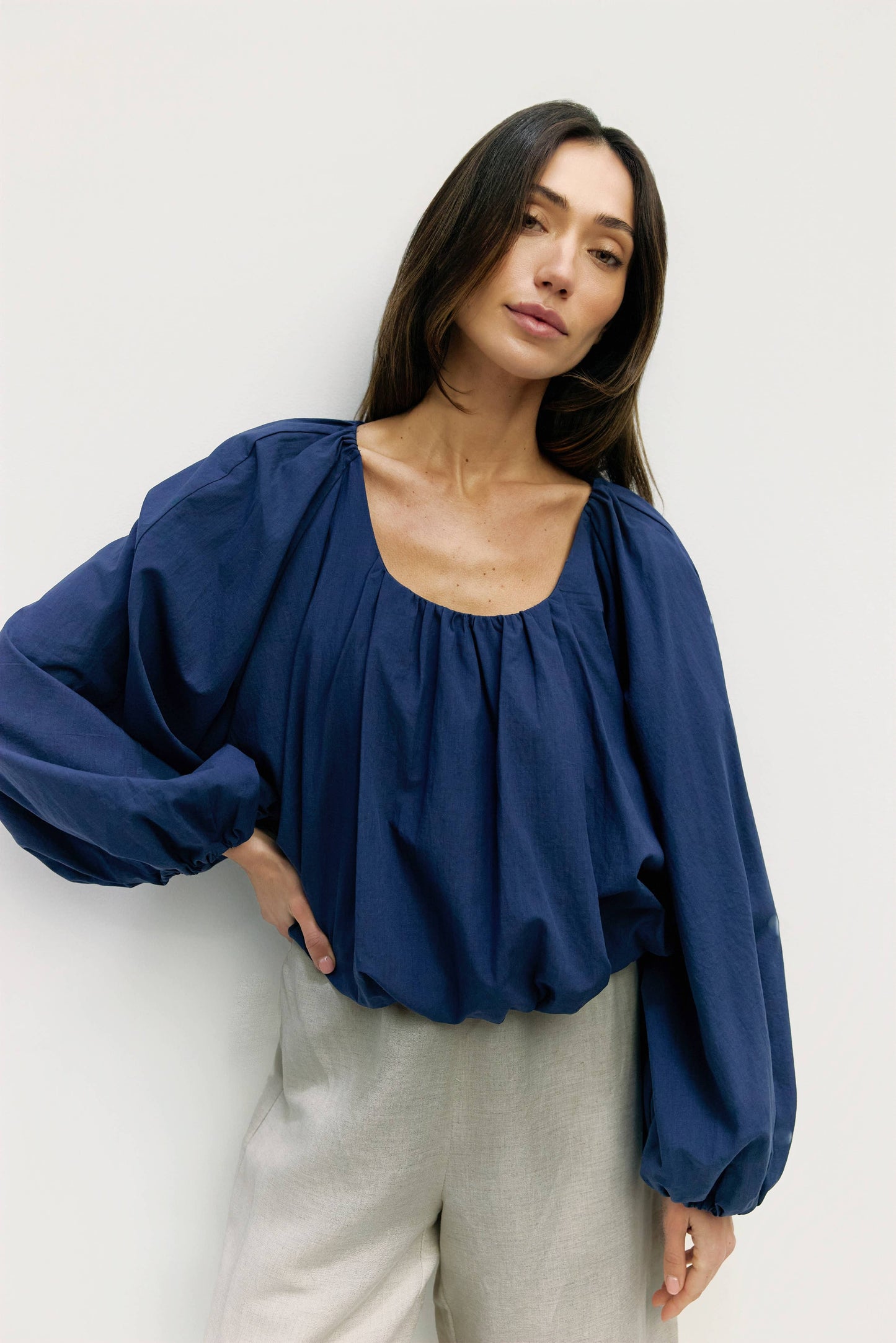 The Jenna Top | Long Sleeve Bubble Blouse