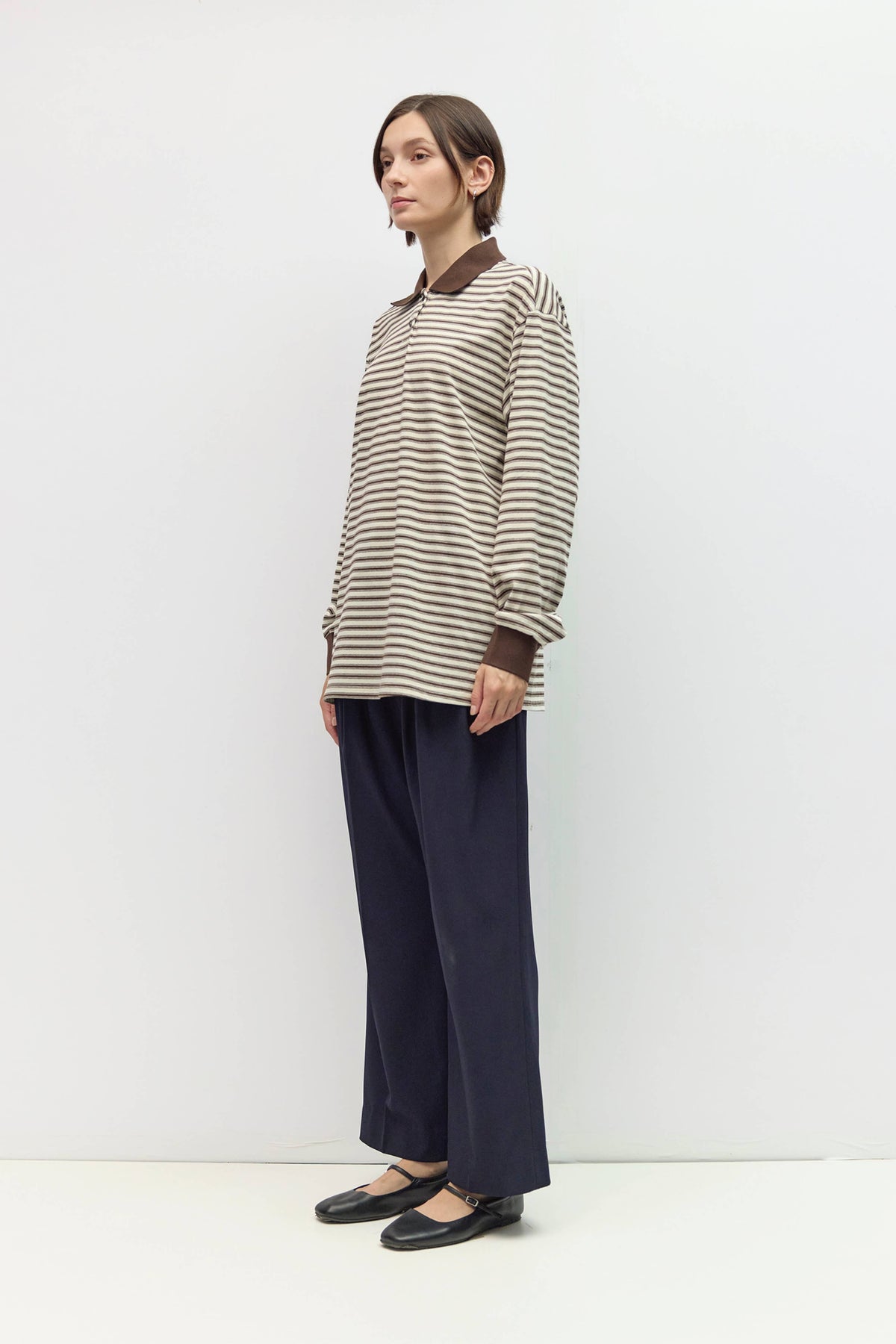 The Sam Top | Striped Oversized LS Polo