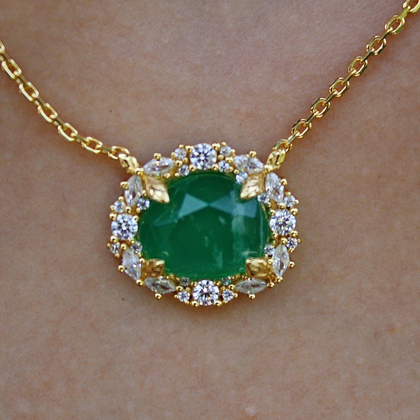 Poppy Necklace - Created Emerald