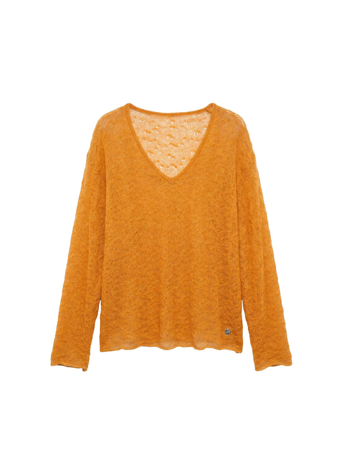 CUBIC Mohair Wool V-Neck Knit Top