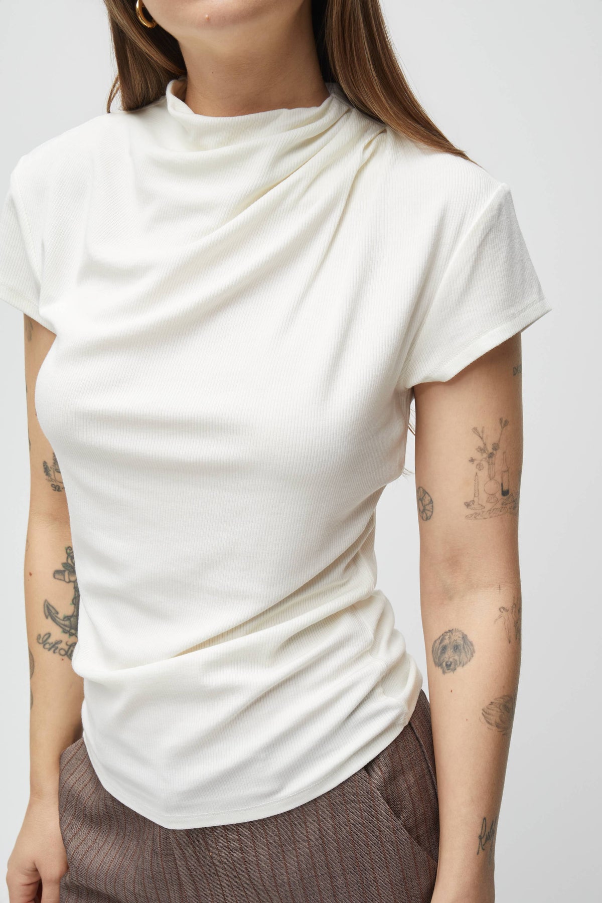 The Marissa Top | Cap Sleeve Mock Cowl Neck Top