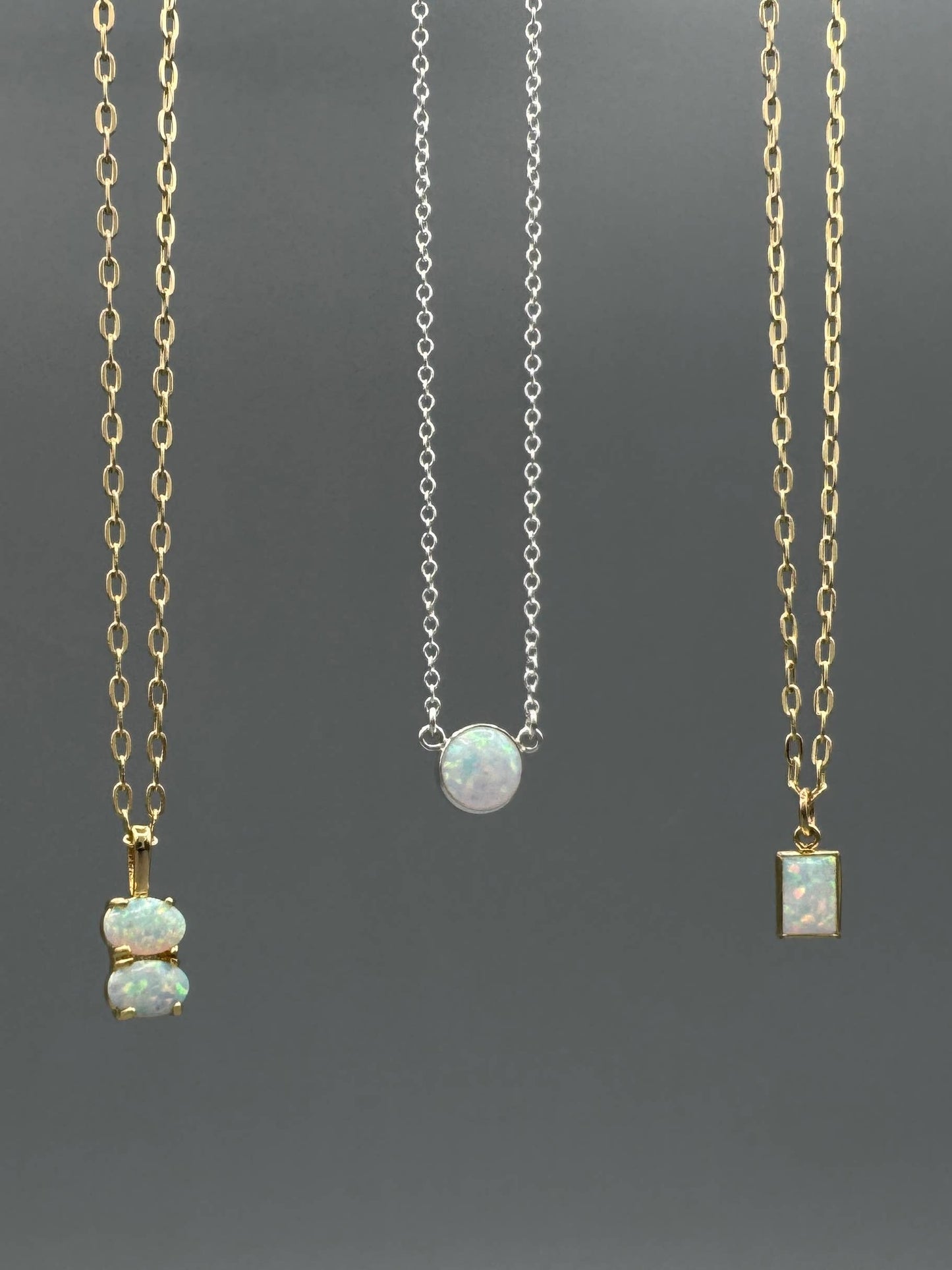 Small Rectangle Opal Necklace