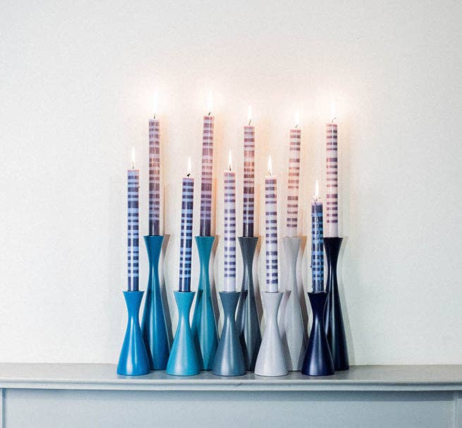 Blue stick candle BRITISH COLOUR STANDARD - 25cm / 10'' H Pompadour Eco Dinner Candles