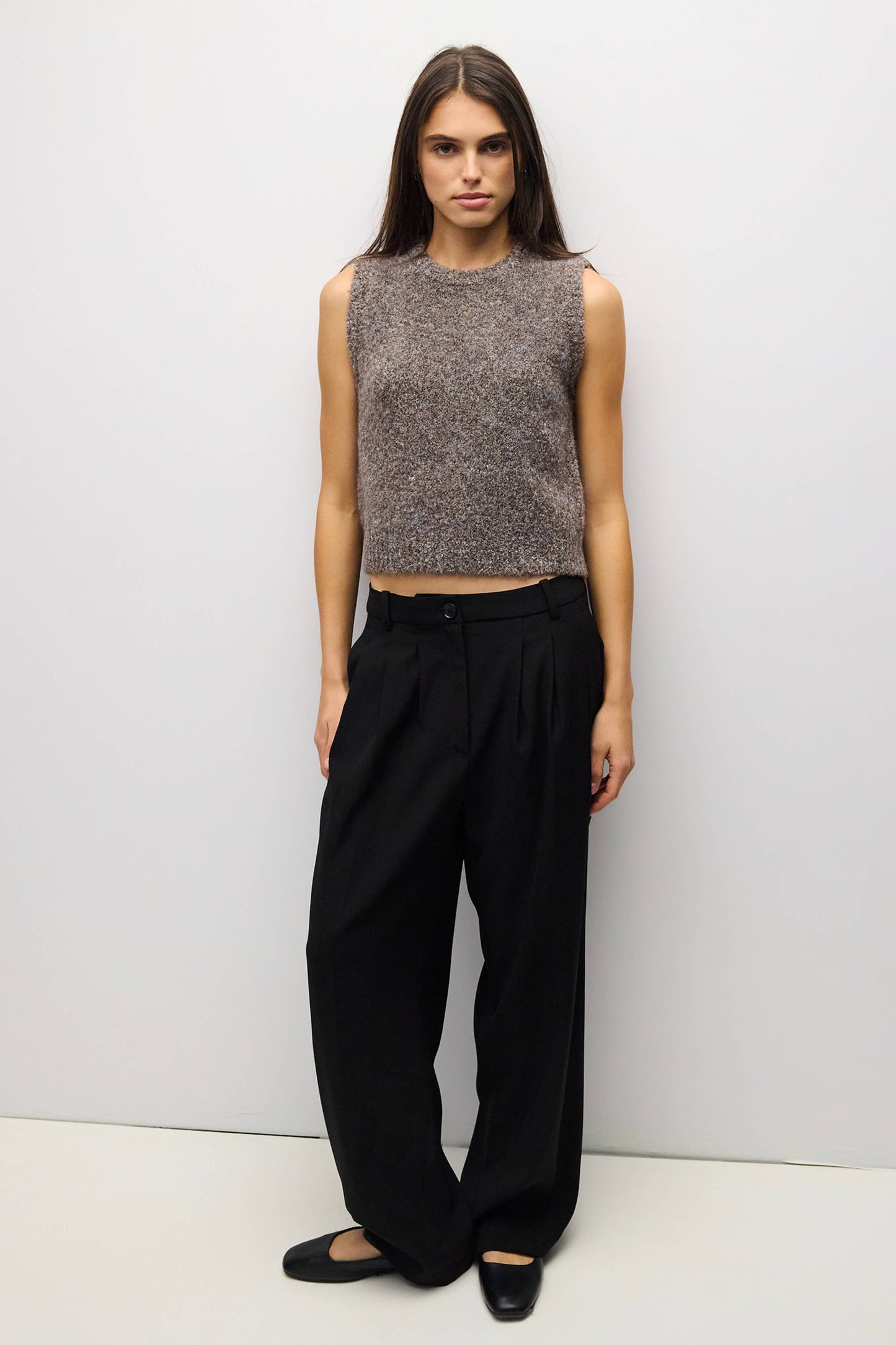 The Skyla Top | Boucle Knit Sweater Vest