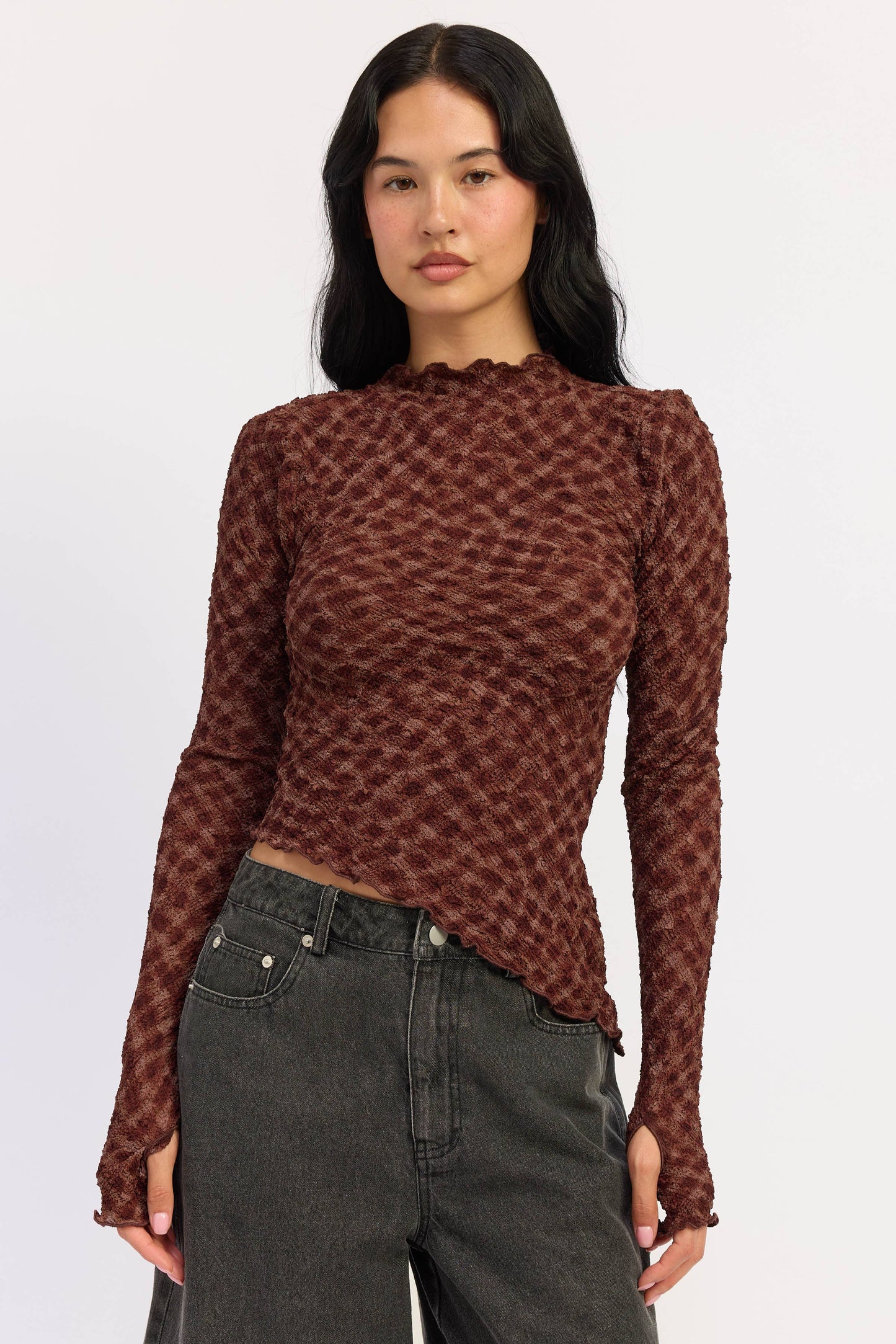 ASYMMETRICAL LONG SLEEVE TOP