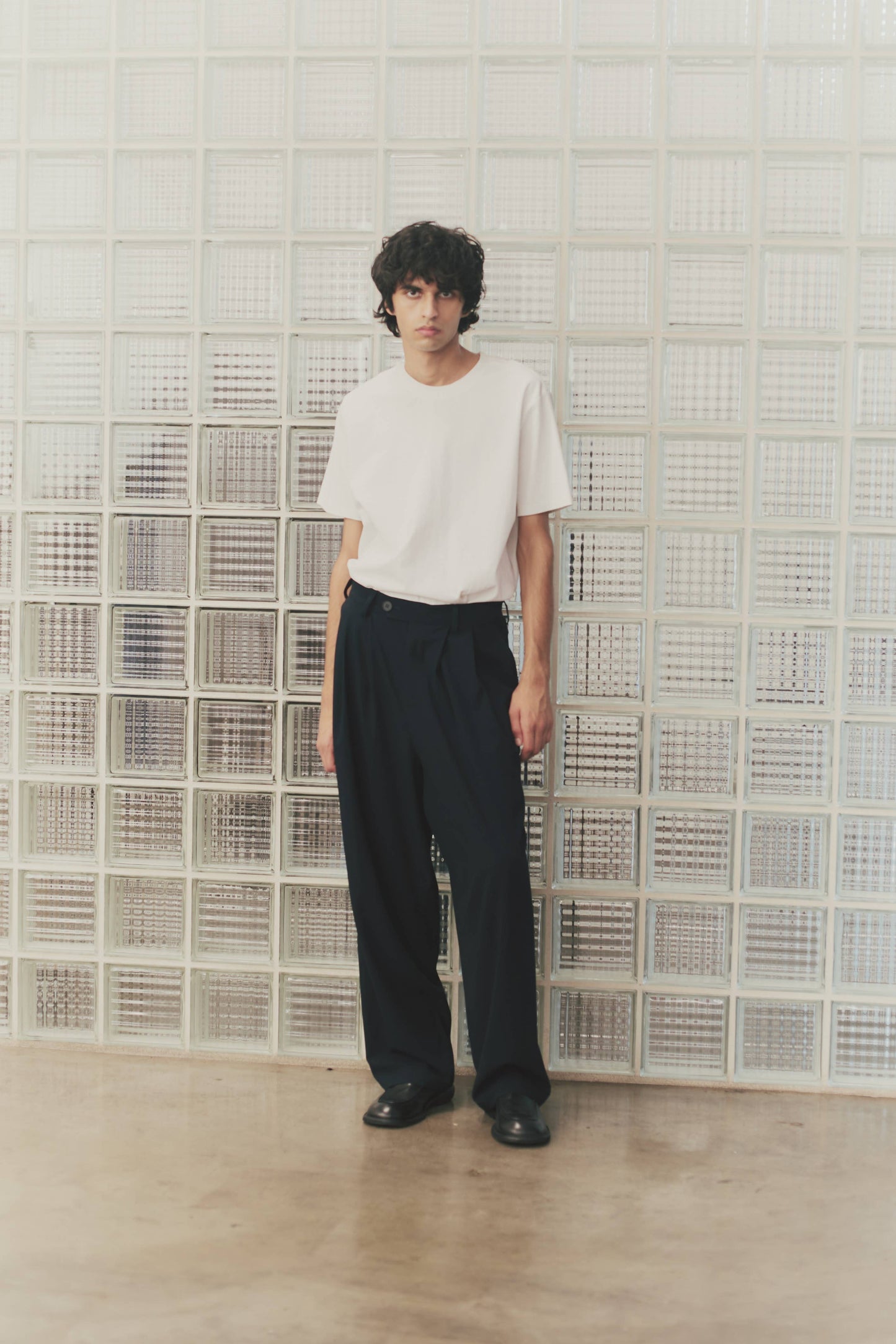 The Cyrus Pants | Seersucker Barrel Pants with Pleats