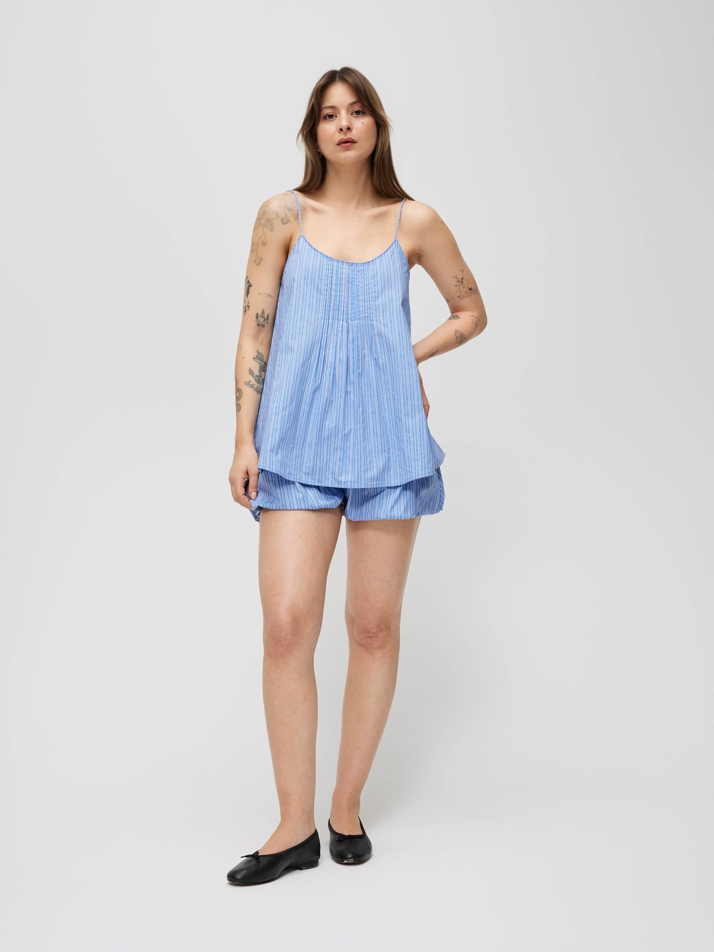 The Harper Top | Striped Cotton Poplin Tank