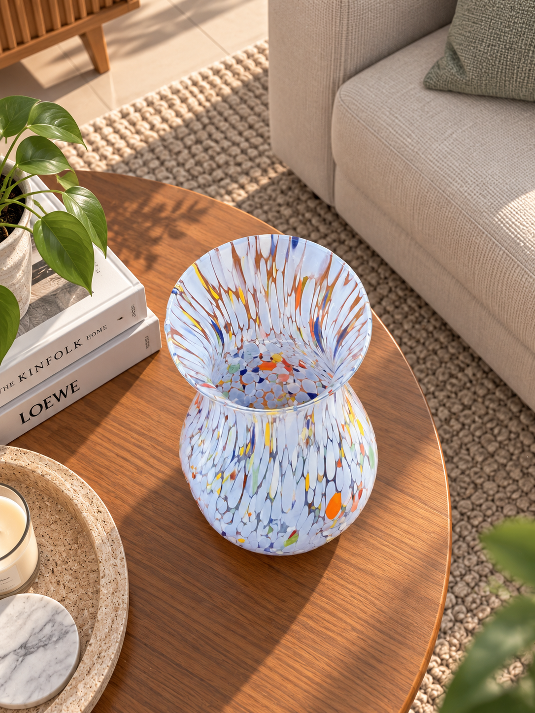 Simona Periwinkle vase in Murano blown glass