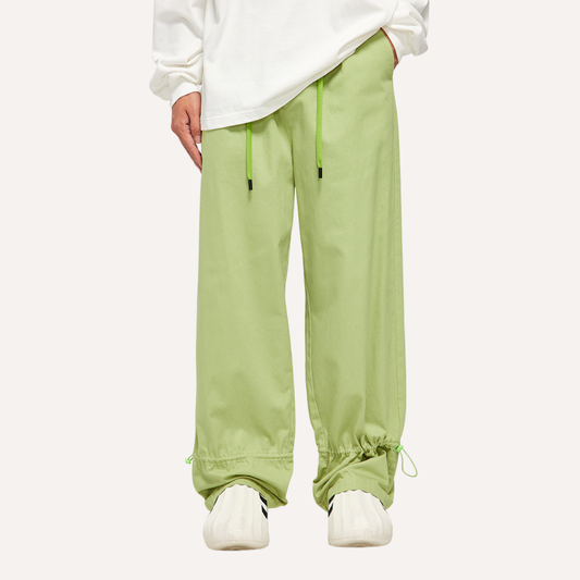Men's Spring Summer Twill Laser Wide Loose Cargo Pants