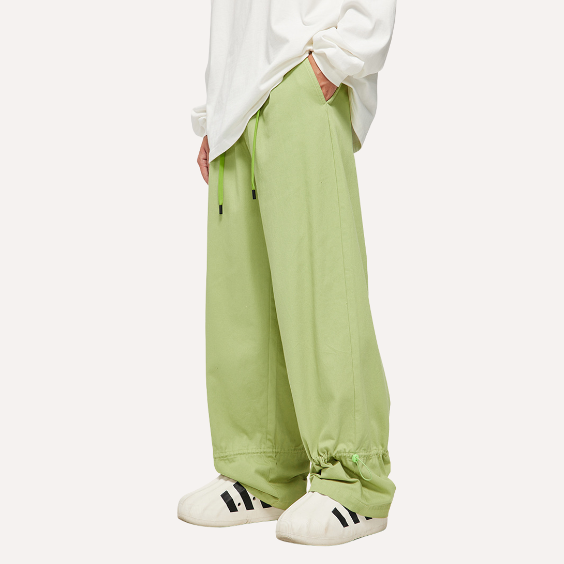 Men's Spring Summer Twill Laser Wide Loose Cargo Pants