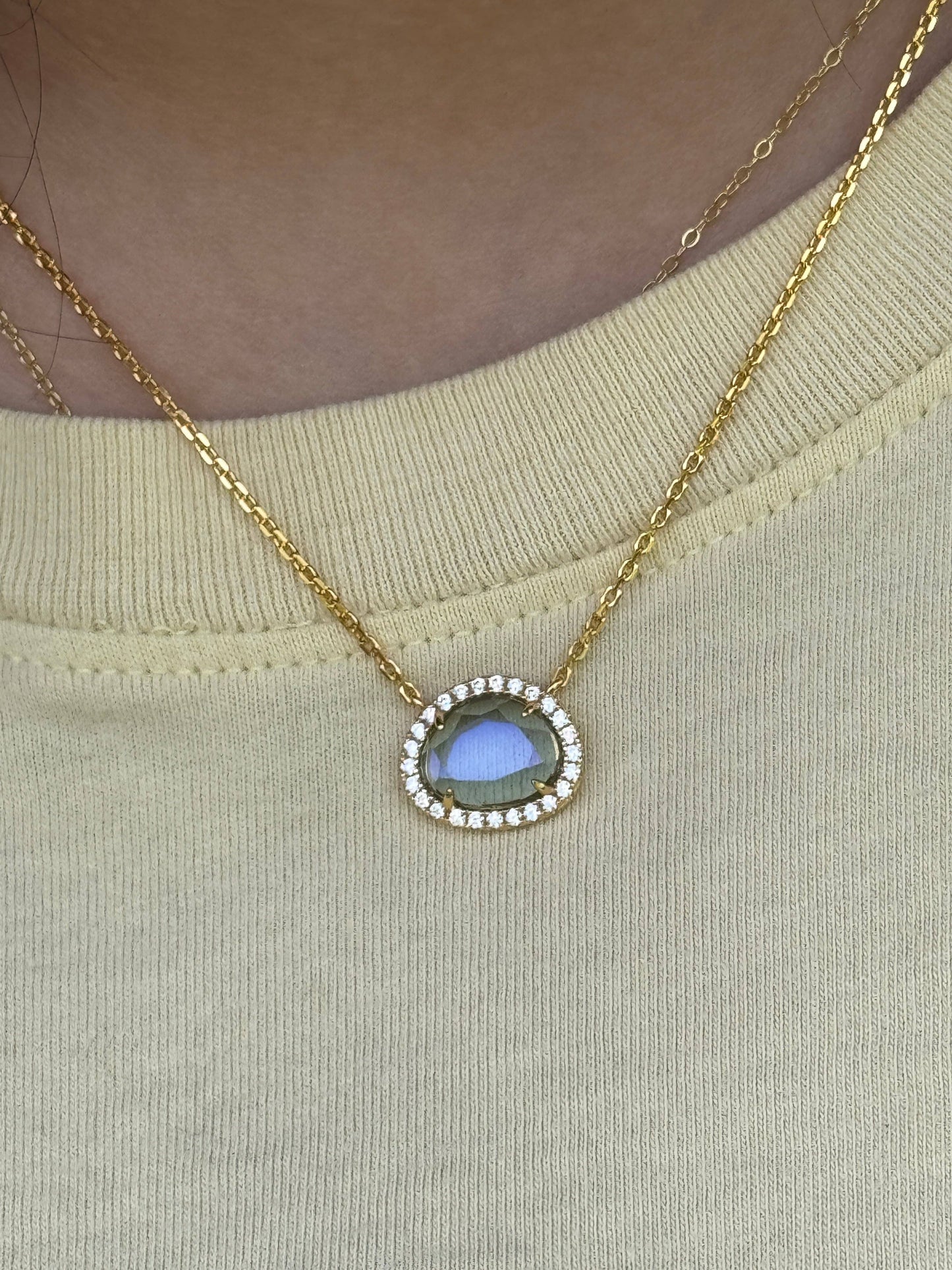 Skye Necklace - Rain Dichroic Glass