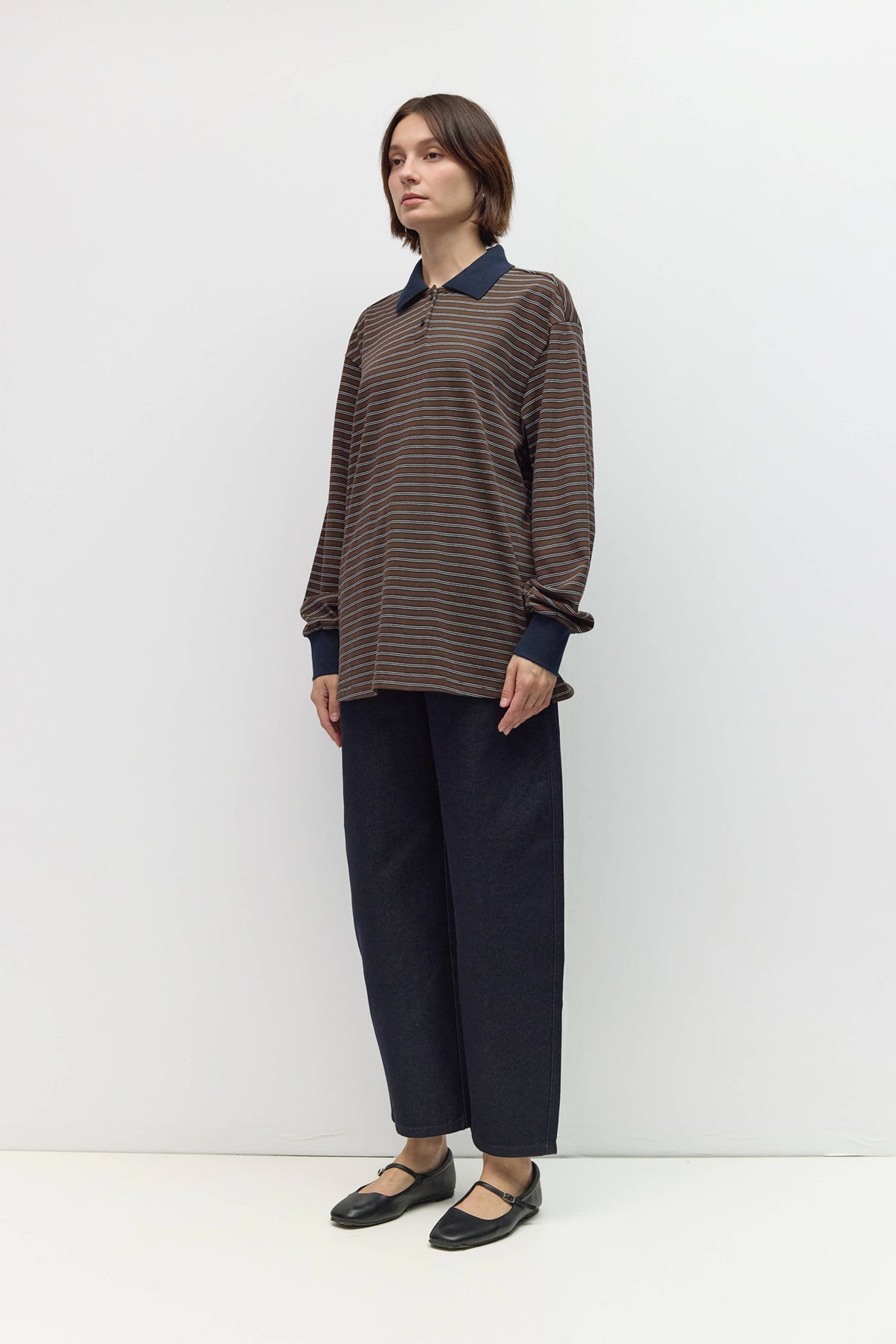 The Sam Top | Striped Oversized LS Polo