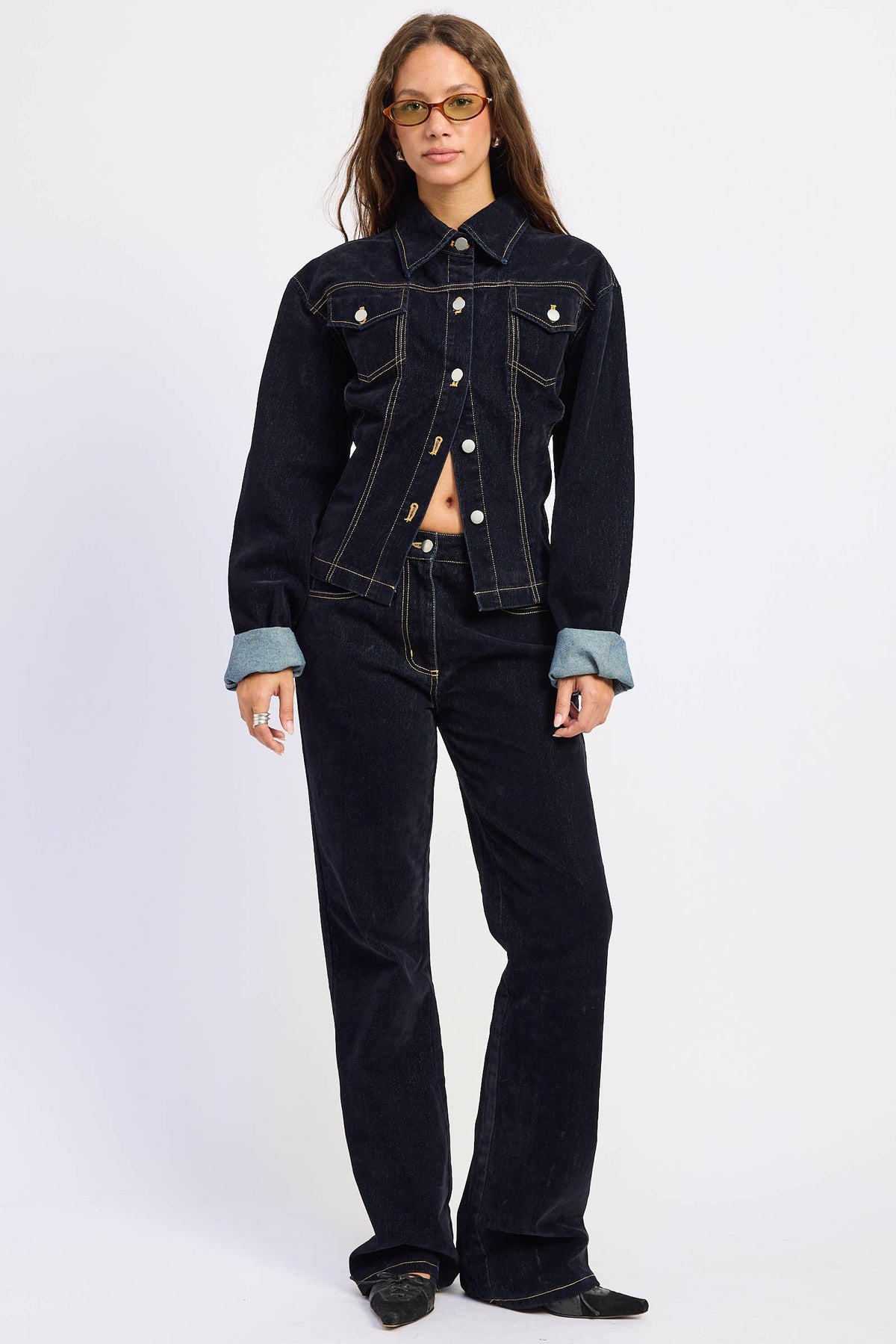 BUTTON UP LONG SLEEVE DENIM JACKET