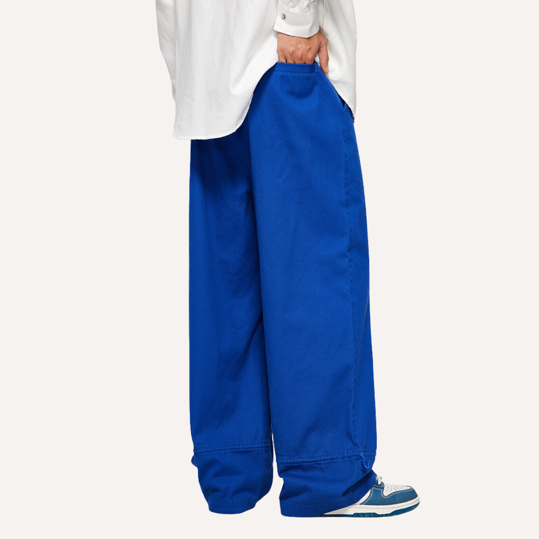 Men's Spring Summer Twill Laser Wide Loose Cargo Pants