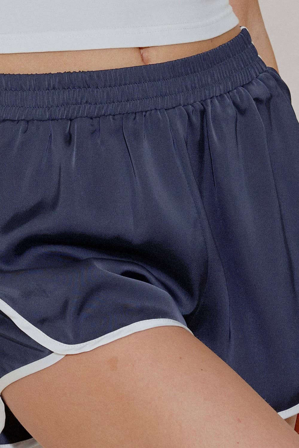 Satin Dolphin Shorts with stripe