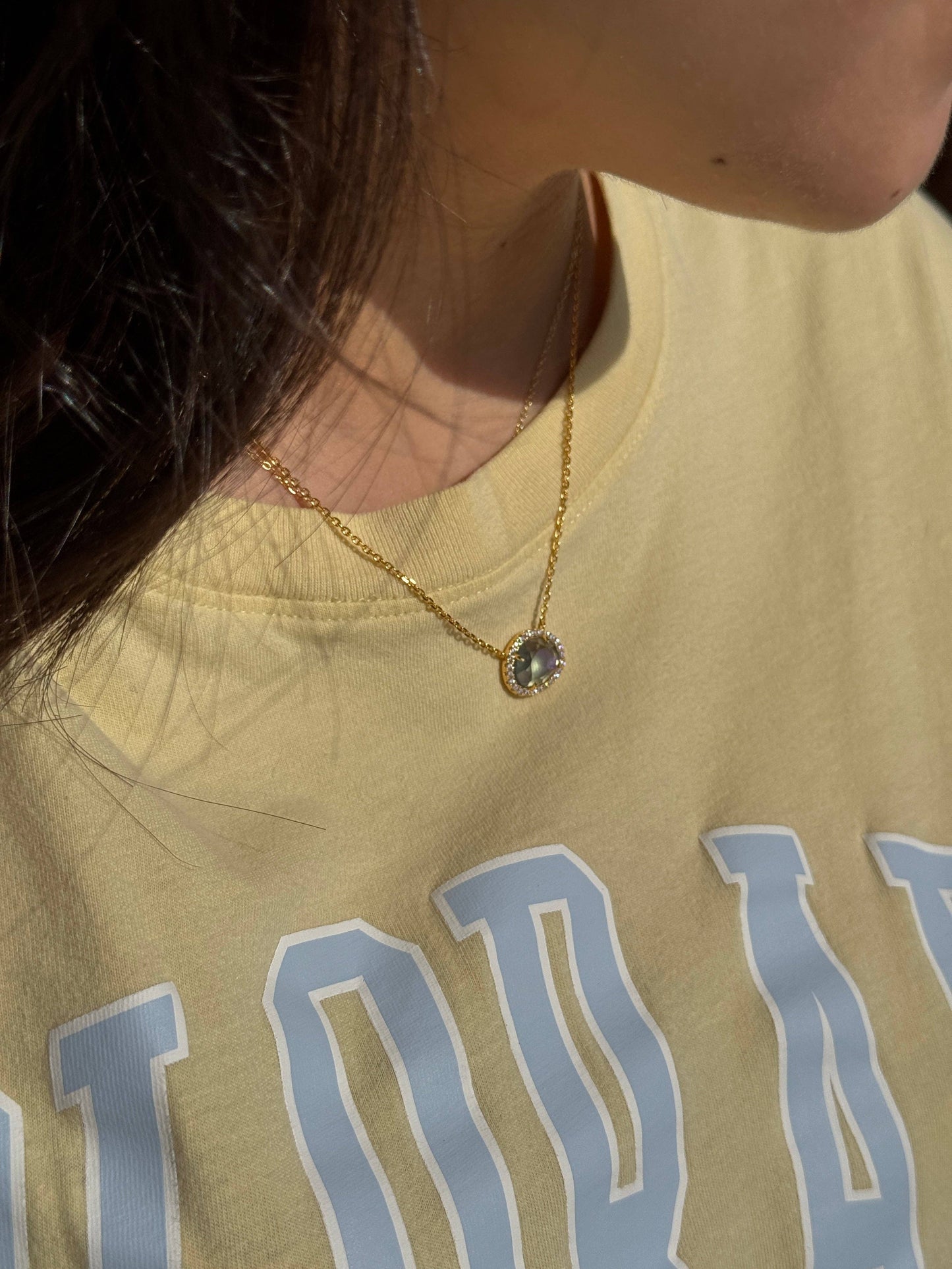 Skye Necklace - Rain Dichroic Glass